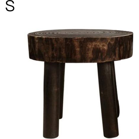 Marchepied rond en bois massif, support portable pour une plante, pour chambre à coucher, salle de bain, cuisine, marron (1/5)