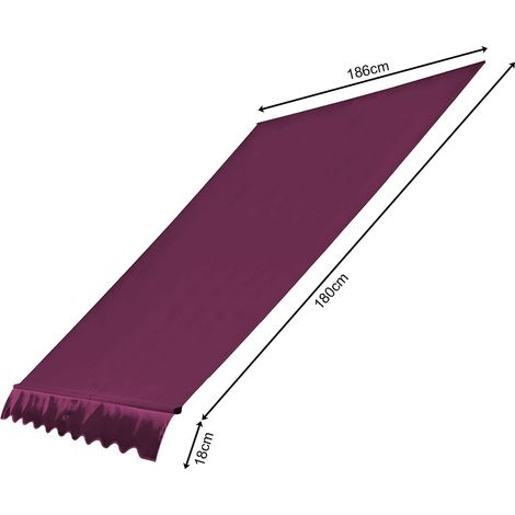 Ersatzdach für Klemmmarkise 200x130cm Bordeaux Balkon Sonnensegel Ersatzbezug