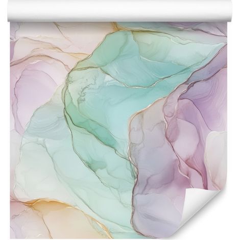 Carta da parati color inchiostro, grigio chiaro e menta per soggiorno e camera da letto, 50x1000 cm (1/5)