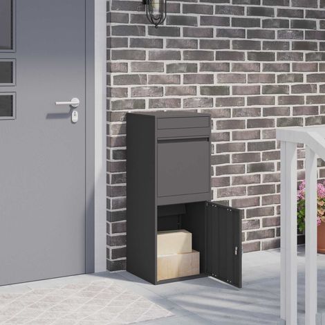 Boîte de dépôt de colis extérieure en acier noir verrouillable 47,5 x 38 x 59 cm - PANGIVO (1/5)