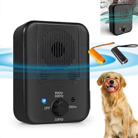 Dispositif anti-aboiements à ultrasons, répulsif anti-aboiements pour chiens, équipement de dressage canin, dispositif anti-aboiements sûr et réglable, accessoires pour animaux de compagnie (1/5)