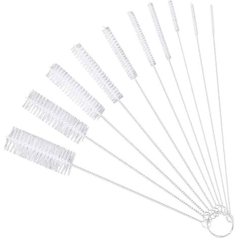 10pcs brosses de tube en nylon pour nettoyer la brosse de nettoyage de bouteille longue brosse de bouteille de long manche (1/5)