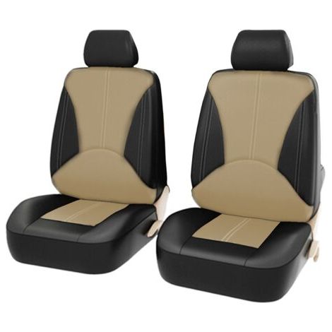 QORVA- Housses de siège auto universelles en cuir respirant, 4 pièces, accessoires d'intérieur pour SUV (1/5)