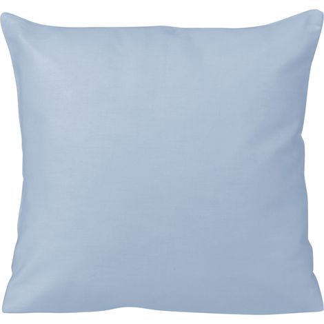 Taie d'oreiller 40x40 cm en satin de coton, bleu clair, unie (1/3)