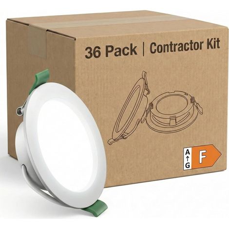 Lot de 36 Spot LED Encastrable Extra Plat, 4W (Eq. 40W) 6000K Blanc Froid, 339LM, Découpe Ø75-80mm, Profondeur 28mm, Sans Scintillement, Downlight Plafond pour Bureau Cuisine Couloir (1/5)