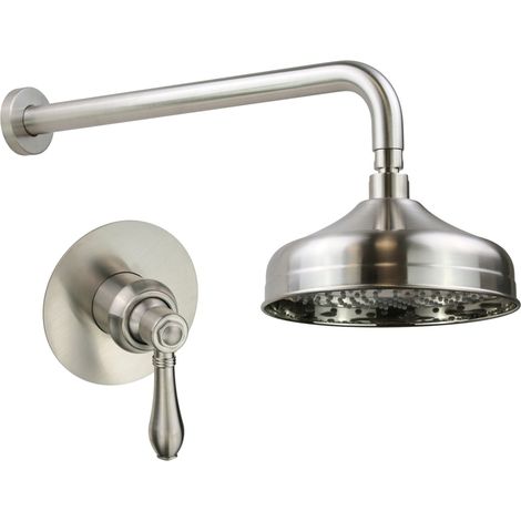 Kit doccia completo con miscelatore incasso modello retrò colore nichel spazzolato Gattoni Oxford 3192/PDNS Nichel spazzolato