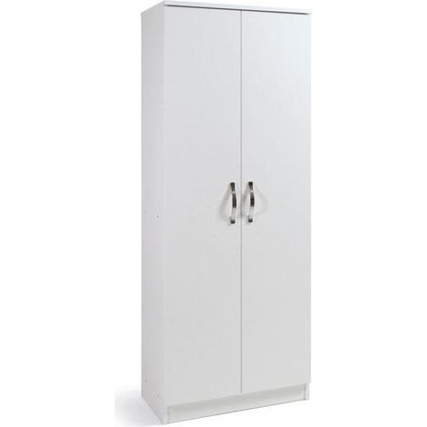 Mobiler weißer Schuhschrank mit zwei Mehrzwecktüren 6 Regale cm182x71x38 (1/3)