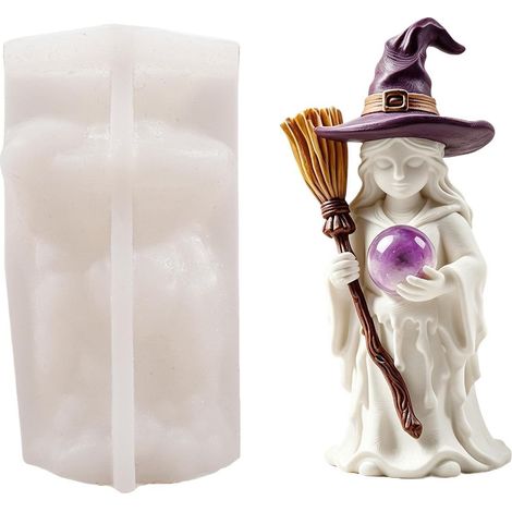 Moule À Savon Sorcière Moules En Silicone Sorcière Pour Savon D'Halloween Pour Plâtre Pour Résine, Artisanat, Argile, Plâtre, Ornement, Maison, Appartement, Fête De (1/5)