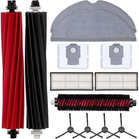 (13 pièces) S8 Pro Ultra Pièces de rechange pour Roborock S8 Pro Ultra, 2 brosses à rouleaux, 1 brosse autonettoyante, 2 tampons de vadrouille, 2 sacs à poussière, 2 filtres HEPA, 4 brosses latérales (1/5)