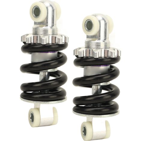Deux amortisseurs de 100 mm, jambes de force à ressort de 1500 lb, adaptés aux mini-motos, quads, pocket bikes et scooters de 47 cc/49 cc. (1/5)