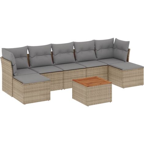 Maison Exclusive - Patio Sofa Set Mezcla de beige y gris claro (1/5)