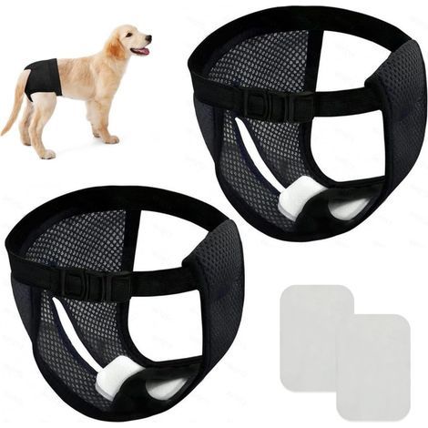 Lot de 2 Culottes pour Chien en Chaleur, Protection Hygiénique Femelle, Pantalon Lavable (1/5)