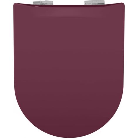 Abattant WC Wood Slim Prune Brillante - descente assistée - déclipsable - Olfa