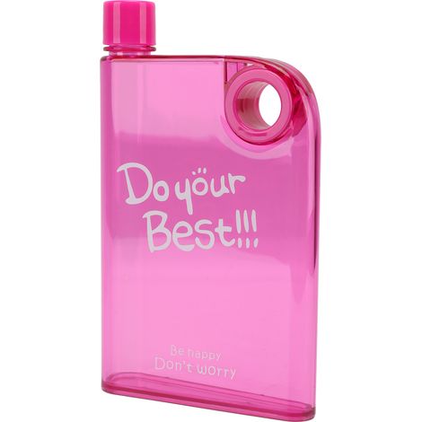 420-ml-Flasche für stilles und alkoholfreies Wasser mit Deckel, tragbarer Reisebecher, wiederverwendbare Kunststoffflasche mit runder Öffnung, rosa (1/5)