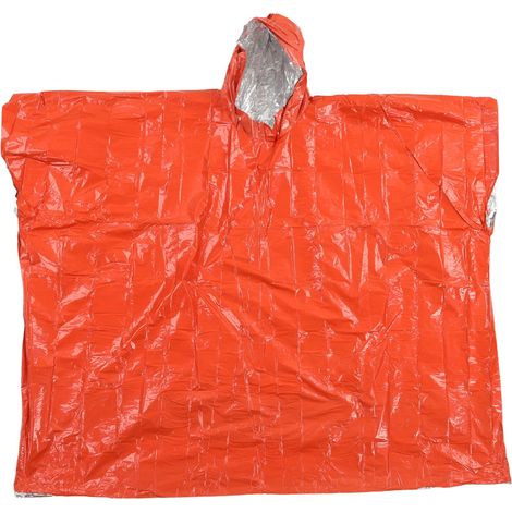 Poncho de pluie imperméable d'urgence avec capuche, imperméable pour adultes hommes femmes, accessoire de camping, fournitures d'extérieur de secours (1/5)