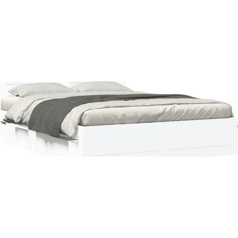 Maison Exclusive - Cadre de lit avec tête de lit sans matelas blanc 160x200 cm
