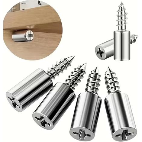 40 chevilles en métal pour support d'étagère avec manchons antidérapants, vis autotaraudeuses pour cloison de placard, supports de panneau stratifié, support durable pour meubles, ensemble de (1/5)