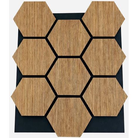 Paneles decorativos fonoabsorbentes hexagonales 12 piezas 62x76 cm (1/4)