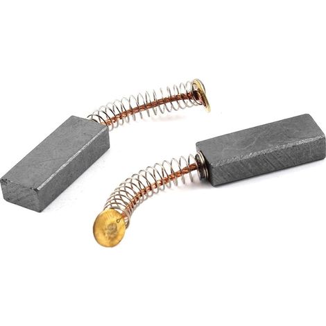 Balais de Charbon Moteur - Lot de 2 - Carbone et Métal - Pour Meuleuse d'Angle - Pièce de Rechange Universelle - 25x10x6mm (1/2)