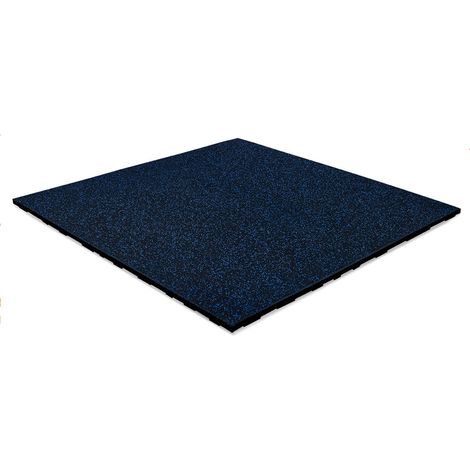 Dalle de sol sportif 'FIFTEEN' - 100x100 cm - 20 mm - EPDM bleu / SBR noir
