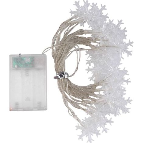 20 luci a LED a forma di fiocco di neve, ghirlanda natalizia, lanterne a sfera a LED, decorazioni per feste all'aperto, alimentate a batteria (1/4)