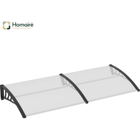 HOMAIRE Pultvordach pour Haustür en Aluminium et Polycarbonat 5mm, protection solaire et pluie extérieure