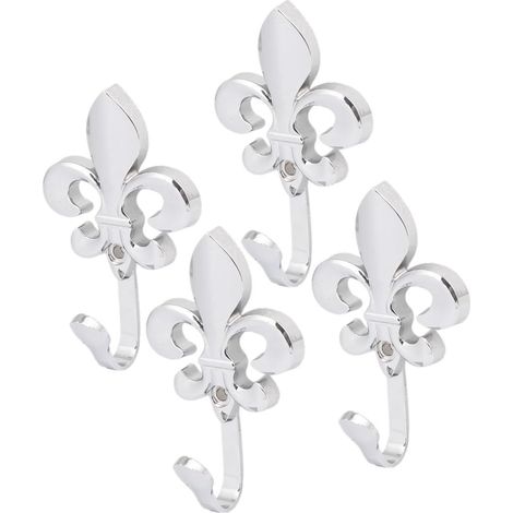 4Stk Badezimmer-Zubehör Mantel Handtuch Legierung Blumenform Wand Hänger Handtuchhaken Einzelhaken (1/4)