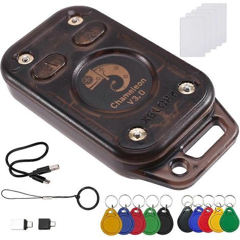 Chameleon V3.0 RFID-Chip-Lesegerät/Schreiber, Emulator, IC-ID-Kartenkopierer, NFC-Lesegerät/Schreiber + 15 UID/CUID-Schlüsselanhänger-Set (1/5)