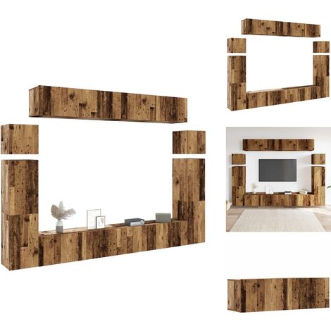 8-tlg. TV-Schrank-Set Wandmontage Altholz-Optik Holzwerkstoff - TV-Schrank-Set - TV-Schrank-Sets - TV-Schrank - Hifi-Schrank (1/5)