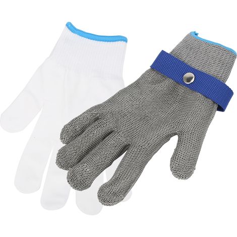Schnittfeste Stahlhandschuhe Schutzklasse 5 Universal Edelstahl für Handschutz (M) (1/5)