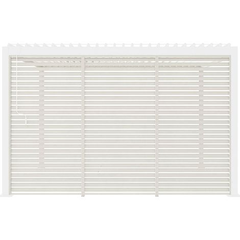 Lot de 3 persiennes beige 130cm pour pergola bioclimatique aluminium 4x3m Triomphe