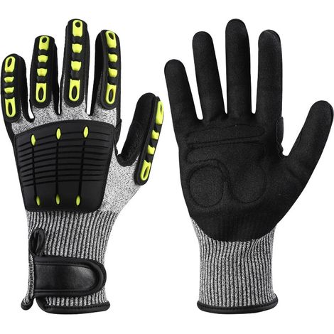 Gants Jardinage Nitrile Sableux Anti-Coupure Gros Travaux Nitrile anti-coupure, gros travaux, imperméables solides, préhension humide, bricolage, lavables (1/5)