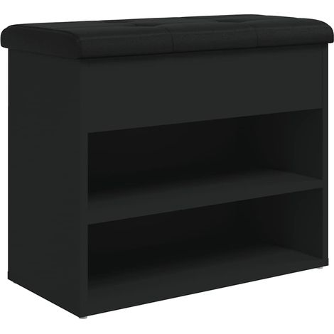 Maison Exclusive - Panca Porta Scarpe Nera 62x32x50 cm in Legno Multistrato (1/5)