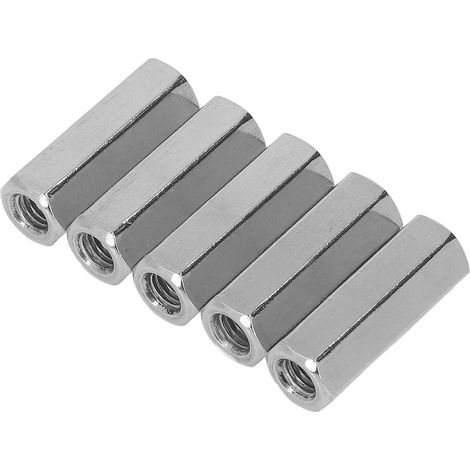 Lot de 5 écrous de raccordement hexagonaux acier inoxydable 304 montage facile écrou connecteur M10 pour boulons goujons (1/5)