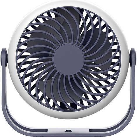 Mini ventilatore portatile USB girevole a 360° con gancio, batteria da 2500 mAh per ufficio, camera da letto, tenda, viaggio (blu) (1/5)