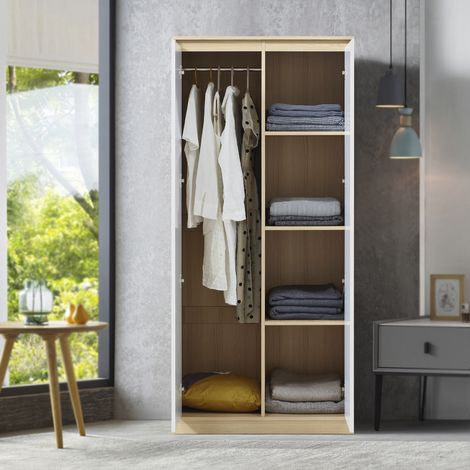 Kleiderschrank Bastheim 176x80x52 cm 4 Fächer [en.casa]