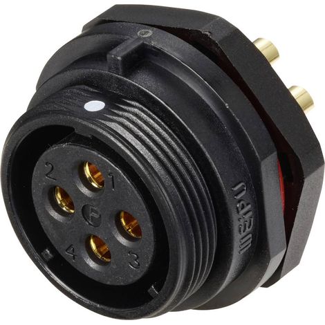 Connecteur pour montage en facade embase femelle 4 pôles 30 A 500 V/AC IP68 Weipu SP2112 / S 4 (1/3)
