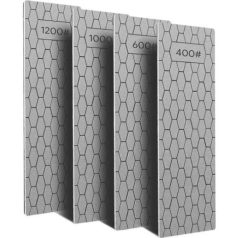 Lot de 4 plaques diamantées aiguisage professionnel, pierre à aiguiser diamantée durable (1/5)