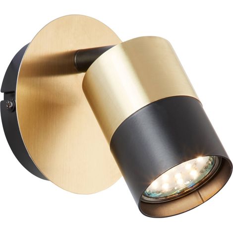 BRILLIANT Lampe Maribel Wandspot messing gebürstet/schwarz  1x PAR51, GU10, 5W, geeignet für Reflektorlampen (nicht enthalten)  Kopf schwenkbar