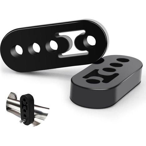 Car Exhaust Hanger Rubber Exhaust Bracket 4 Holes Wheel Diameter 12mm for Most Cars Black 2Pcs