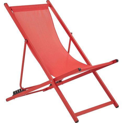 Klappbarer Liegestuhl LOCRI II Metall Rot