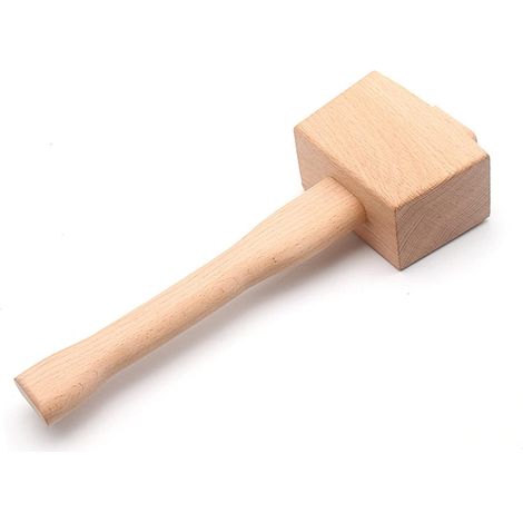 Zimmermannshammer aus Holz, Hammer mit Stiel, Buchenholz, abgewinkelter Schlag für Heimwerkerarbeiten, 245 mm (1/5)