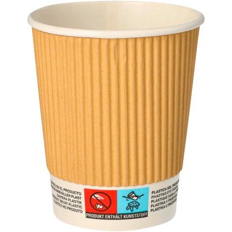 Gobelets en carton Ripple Wall - 20 cl - Lot de 100 - Maxiburo (1/2)