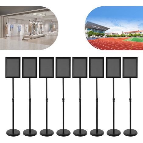 8er-Pack robuster, verstellbarer Stand-Displayständer, Plakathalter im A4-Format (schwarz), für Bars, Geschäfte, Hochzeiten, Messen