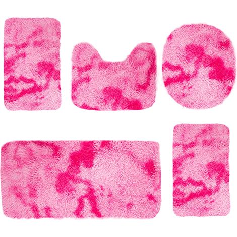 Tapis De Salle De Bain - Lot De 5 Pièces Avec Tapis Toilette En Forme De U - Absorbant Non Glissant Lavable En Machine - 40x80 cm 40x60 cm 40x50 cm 40x38 cm (1/5)