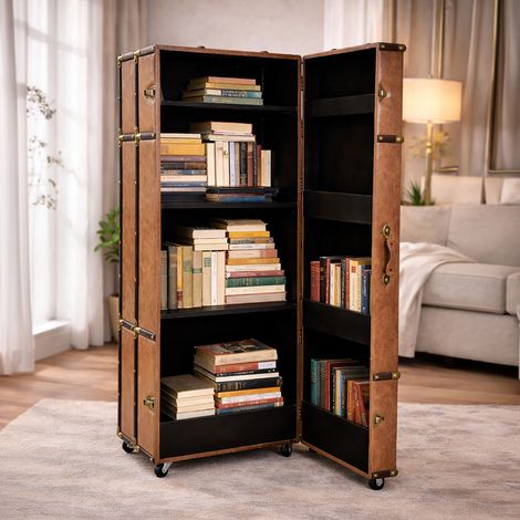 Meuble de rangement valise 60x40x130 cm marron - VAULT