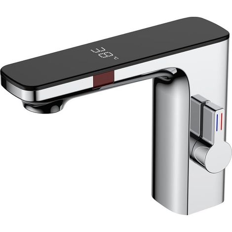 Robinet lavabo capteur intelligent 1.27cm – mélangeur eau chaude/froide – automatique sans contact – chromé