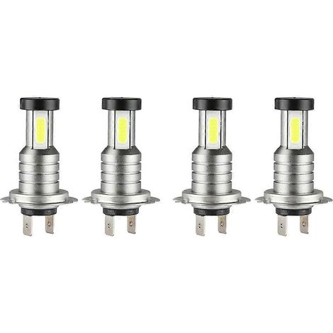 Kit de 4 ampoules LED H7 pour phares, feux de route/croisement, 100 W, 30 000 lm, ultra-lumineuses, blanc 6 000 K (1/5)