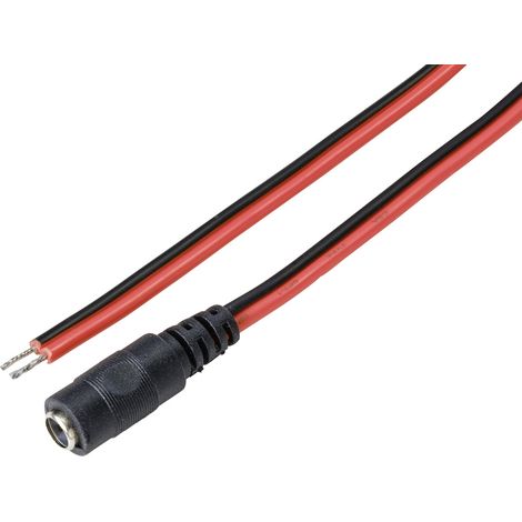 TRU COMPONENTS TC-9556656 Niedervolt-Anschlusskabel Niedervolt-Buchse - offene Kabelenden 5.5 mm 2.1 (1/2)