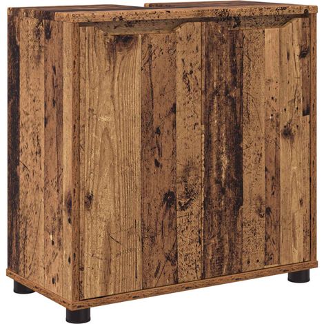 Armoire de lavabo de salle de bain Bois Ancien 60 x 30 x 60 cm vidaXL (1/5)
